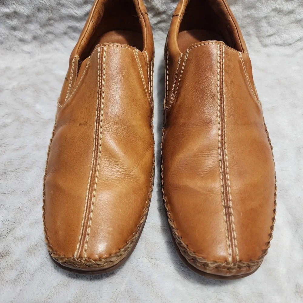 Pikolinos Men's Size 7-7.5 US 40 EU Puerto Rico Brown Leather Driving Loafers